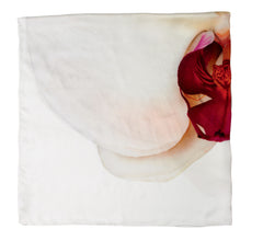 Silk Scarf - White Orchid
