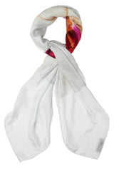 Silk Scarf - White Orchid